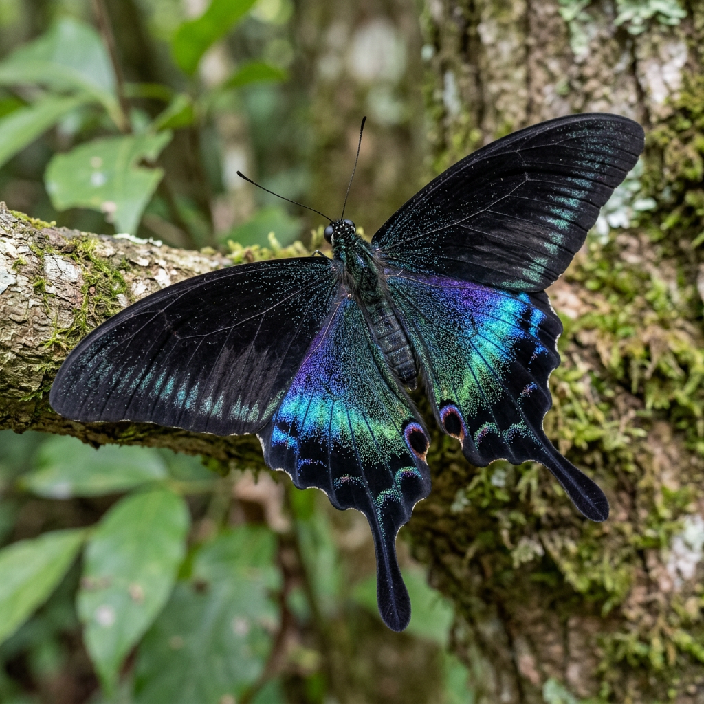 Visualization for Iridescent hindwing-tail flash